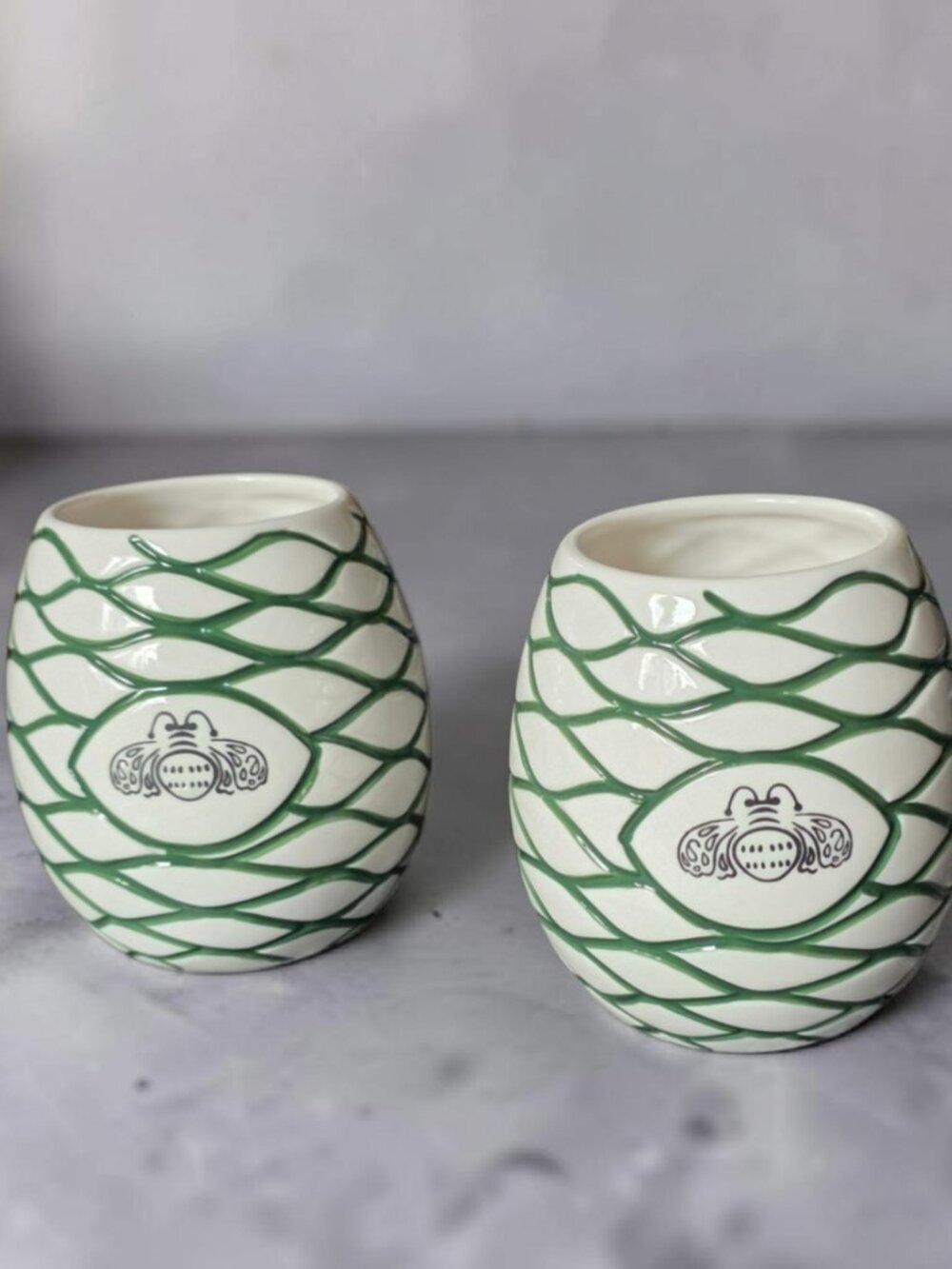 PATRON TEQUILA ( 2 Mugs ) 2018 LTD Edition Agave Bee Cups/Mugs